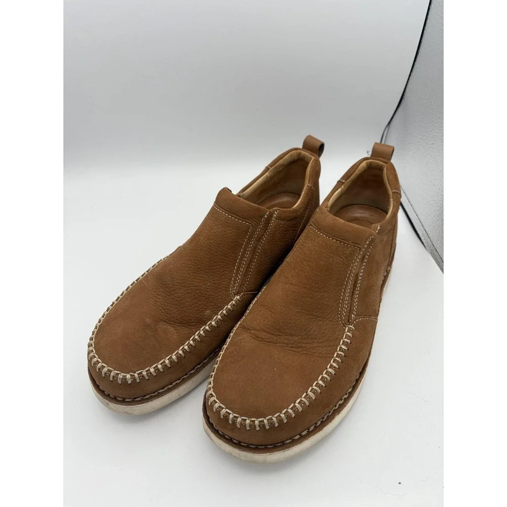 Samuel Hubbard Shoes Mens Size 11.5 Brown Leather Slip On Loafers Comfort Vibram